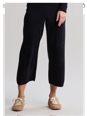 NWT BAREFOOT DREAMS black CozyChic Ultra Lite Knit cropped pants size small